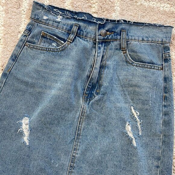 Velvet Heart Asymmetrical Denim Skirt - Picture 2 of 5